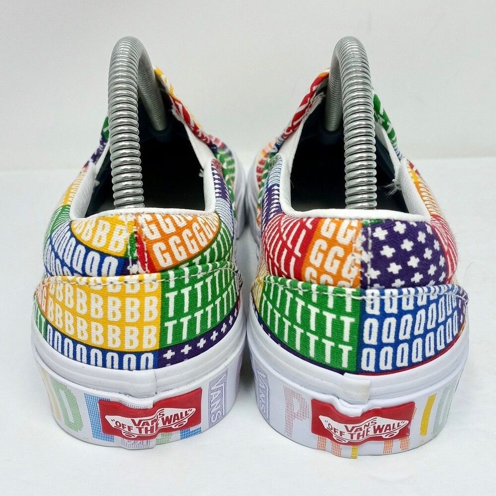 Vans Slip On Sneakers Women's 7 / Men's 5.5 LGBTQ+ Pride Rainbow Checkerboard - Picture 5 of 8